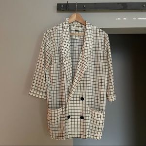 Eve Gravel checkered oversized blazer